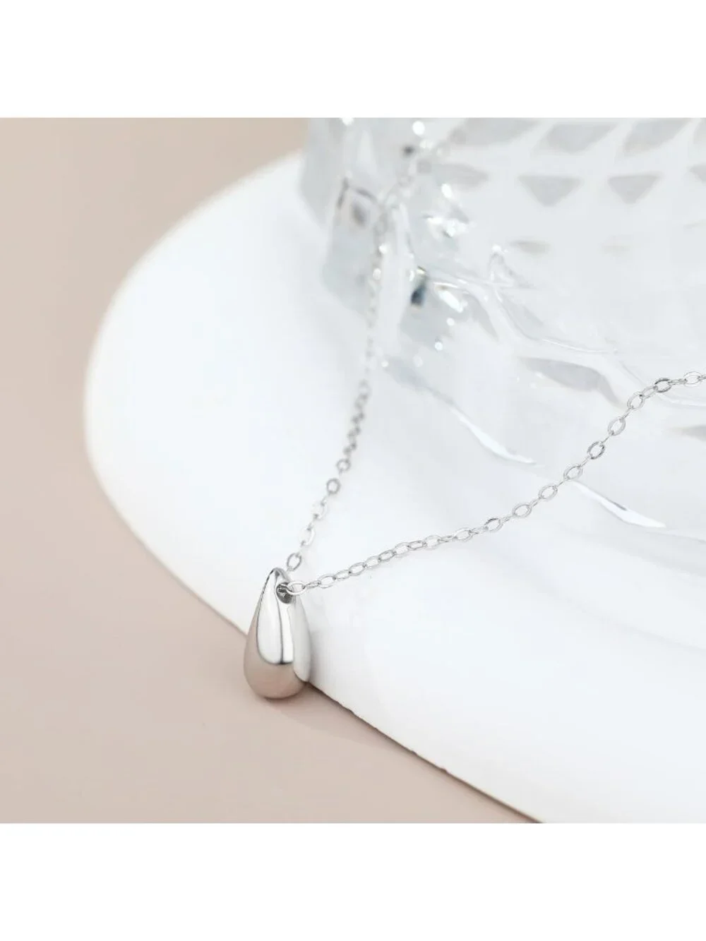 Minimalist Teardrop Pendant Necklace, S925 Sterling Silver Jewelry Gift for Her
